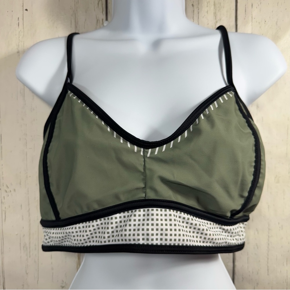 Nextmia Colorblock Bikini Top Swimwear Beach Double Back Strap Beach Summer